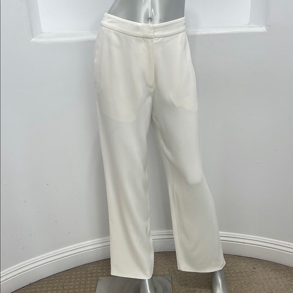 Donna Karan New York High Waist Straight Leg Pants In White Size 8